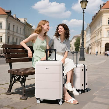 Merax Luggage Sets,6 Piece Carry on Suitcase with Travel Bags,Hardcase Suitcase Set with Double Spinner Wheels,16/20/24/28 IN Luggage Airline Approved,Light Pink - color: Light Pink, size: 6-Piece Set(16/20/24/28)+DB+TB