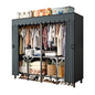 Gray Large Portable Armoire Wardrobe Closet with Foldable Clothing Wardrobe 25MM Steel Pipe Metal Frame Clothes Rack,One Piece Folding Design - size: 59.1 x 17.7 x 66.9 inches
