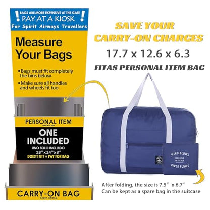 Travel Bag 12 Packes Carry on Luggage Foldable Duffel Bag Sports Gym Bag Weekender Overnight Bag Water Resistant Nylon Travel Duffel for Men Women (Blue 12PCS) - color: Blue 12