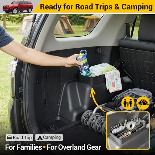 Rear Trunk Organizer for 2010-2024 Toyota 4Runner 5-Seat 2nd Row Accessories, Storage Bin Trunk Side Storage Box Cargo Tray for 10-24 4 Runner(Upper Side,Not for 7-Seat) - color: 10-24 4Runner 5-Seat(2pcs Upper)