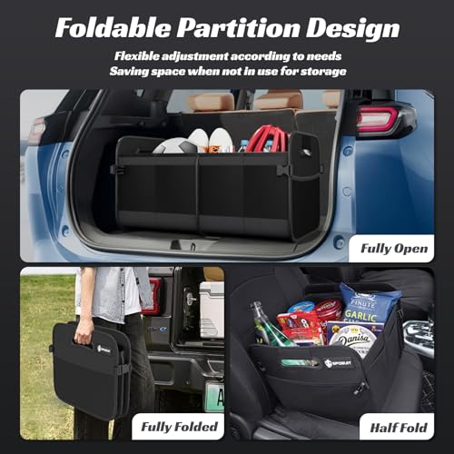 Sposuit Trunk Organizer for Car - 70L Collapsible Car Storage with 11 Pockets & Reinforced Handles, SUV Trunk Organizers for Grocery Cargo(Black, 2 Pack) - color: Black, size: Large(2 Pack)