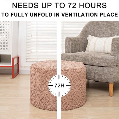 Plush Multi-Functional Ottoman Pouf – Ergonomic Ottoman Foot Rest with Space-Saving Design, Perfect Under Desks, Couches & Sofas (Coffee) - color: Coffee