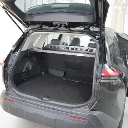 HIGH FLYING for Toyota RAV4 2026 2027 Interior Storage Molle Panel Cargo Shelf Trunk Organizer Luggage Carrier Rack Modular System Aluminum (Shelf+Storage Box) - size: 2026 2027 Shelf+Storage Boxes