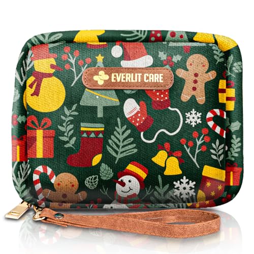 EVERLIT Care Rescue Pack | Family-Friendly First Aid Kit for Kids with 200 Pcs Medical Supplies | Travel-Friendly Compact Storage Bag for Home, Car, Travel, Camping, Adventure (Christmas) - color: Christmas
