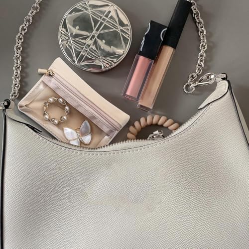 6Pcs Mini Travel Jewelry Bag,Jewelry Roll Bag with Buckle,Portable Foldable Multifunctional Travel Jewelry Organizer Case, Small Jewelry Box for Earrings, Rings, Necklaces