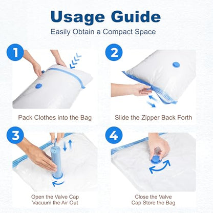 HOUSE DAY 10 Medium Vacuum Storage Bags with Pump,Space Saving Vacuum Seal Bags For Clothing Travel,Vacuum Storage Bags For Clothes, Bedding, Moving, Camping, Toys, Travel & Organization, Hand Pump - size: 10 Medium