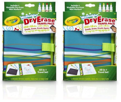 Crayola Washable Dry Erase Travel Pack, Whiteboard for Kids, Ages 4, 5, 6, 7 (Pack of 2) - size: 5 Piece Set (Pack of 2)