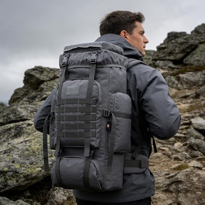 Hiking Backpack for Men 70L/100L Camping Backpack Military Rucksack Molle 3 Days Assault Pack for Climbing | Camping Backpack - color: 70l-gray