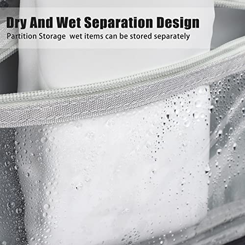 Etercycle Toiletry Bag for Women Men, Waterproof Hanging Toiletry Bags for Traveling, Portable Foldable Travel Wash bag with Hanging Hook, Shaving Bag for Bathroom Shower- Gray - color: Gray