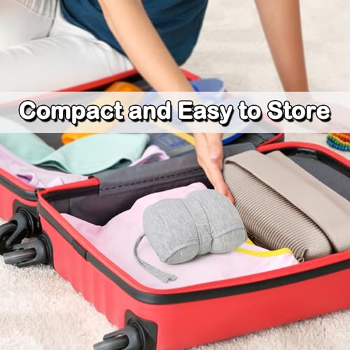 Love&go Portable Small Travel Pillow, Made with Soft Memory Foam Pillow and Breathable Cover, for Backpacking Hiking, Camping, Airplane and Car Trip (Gray)
