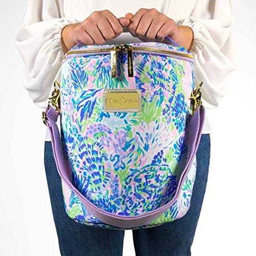 Lilly Pulitzer Insulated Soft Beach Cooler with Adjustable/Removable Strap and Double Zipper Close - color: Shell of a Party