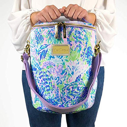 Lilly Pulitzer Insulated Soft Beach Cooler with Adjustable/Removable Strap and Double Zipper Close - color: Shell of a Party