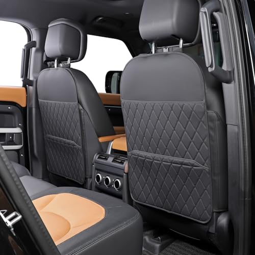 TAIKOO Seat Back Protector,Shields Seat Backs from Kicks and Adds Storage | kick mats back seat protector easy to install and clean, well-crafted, sturdy, durable and stylish.2 Pack - color: Style A-Black