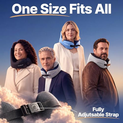 ComfyNap® Versatile Travel Neck Pillow for Airplane [Patented], 9 Positions in 3 Techniques, Plane Pillow with Pure Memory Foam, Travel Pillow with HeadRest Flight Sleep, Travel Essential - Mercury - color: Mercury