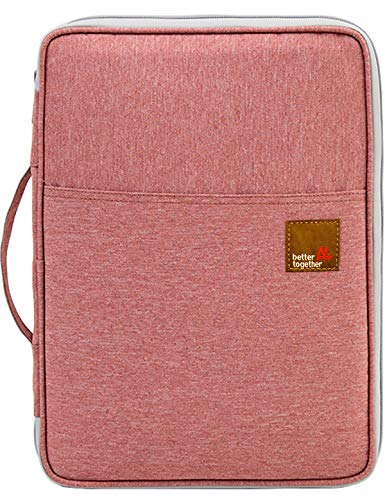 Document A4 Bag Case Waterproof Organizer Portfolio Office Travel Zipper Multi-Function Pouch - color: 01-pink Orange