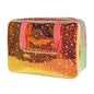 Holographic Brown Clear Star Large Cosmetic Bag and TPU Travel Pouch with Handle,Durable Material,Zipper Design-Ideal for Makeup,Travel Essentials 11.81x5.12x8.27inch (Brown) - color: Red