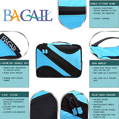 BAGAIL 6 Set Packing Cubes,Travel Luggage Packing Organizers - color: The Blue, style: 6 Set