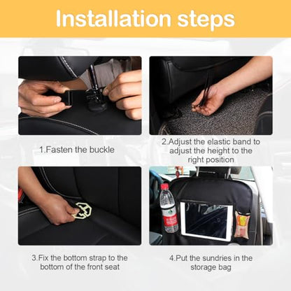 Osilly Car Seat Back Organizer, 2 Pack Backseat Storage Bag with Touch Screen Tablet Holder & 9 Pockets, Durable Waterproof Oxford Fabric, Travel Accessories, Road Trip Essentials for Kids