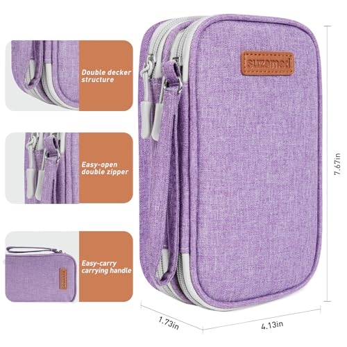 suzamed Insulin Cooler Travel Case, Double Layer Medicine Kit Diabetes Travel Case, Portable Medicine Organizer with 2Pack 150g Ice Pack TSA Approved for Insulin Pens Diabetic Supplies (Purple) - color: Purple