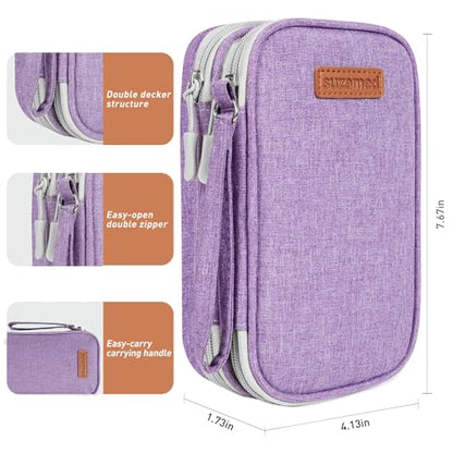 suzamed Insulin Cooler Travel Case, Double Layer Medicine Kit Diabetes Travel Case, Portable Medicine Organizer with 2Pack 150g Ice Pack TSA Approved for Insulin Pens Diabetic Supplies (Purple) - color: Purple