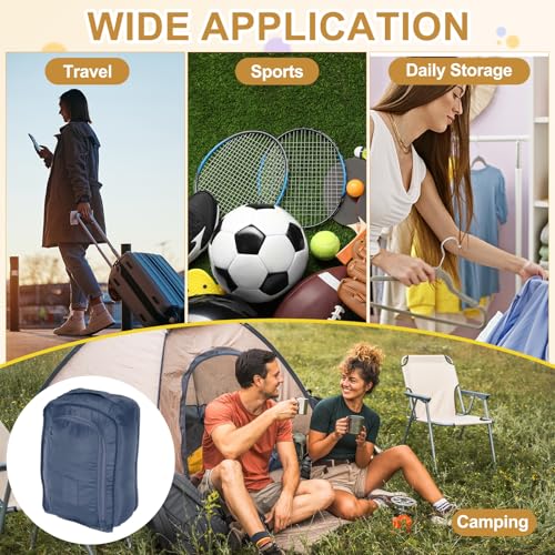 Foldable Travel Shoe Bag, Waterproof Shoe Pouches Organizer with Handle Travel Packing Cubes -Fitting for Storing (Sneakers/Sandals/Fitness Shoes) 2 Pcs & Navy Blue - color: Navy Blue