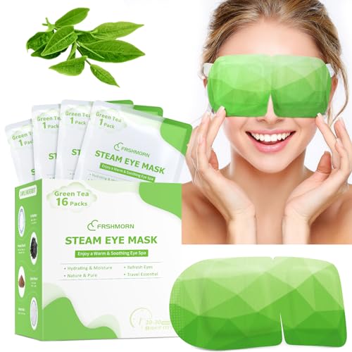 16Packs Steam Eye Mask, Heated Eye Mask for Sleeping, Warm Compress for Eyes, Self Heating Disposal Steam Mask for Home Sleep, Office, Spa, Travel Essentials Mothers Day Gifts (Green Tea) - color: 16Packs Green Tea