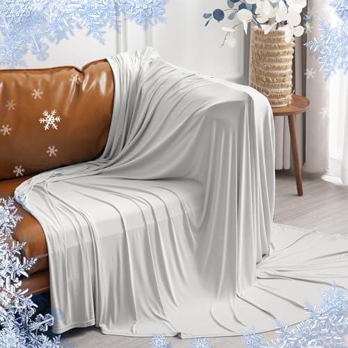 PHF Reversible Double Cooling Blanket Queen Size, Soft Arc-Chill Q-Max>0.5 Thin Summer Throw for Hot Sleepers,Breathable Lightweight Portable Silky Durable Single Layer for Home Office Travel Car,Grey - color: Grey, size: Queen(90x90")