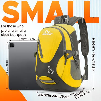 sunhiker Small Hiking Backpack Women Men 20L Lightweight Travel Backpack Daypack Casual Backpack For Cycling Outdoor Camping - color: Yellow
