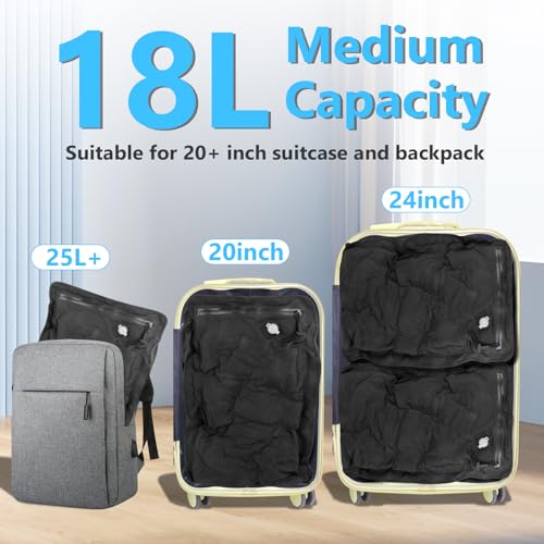 2PC Professional Vacuum Bags for Travel, Dobaly IP67 Reusable Vacuum Compression Bags for Suitcases and Backpack Space Saver Vacuum Bags Lightweight&Durable(2 Medium No Pump)