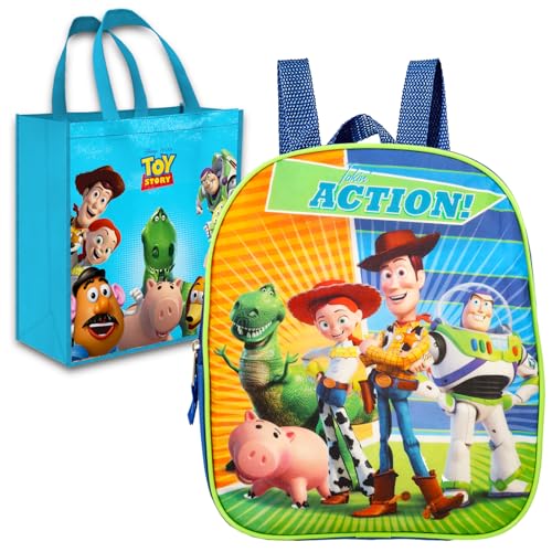 Fast Forward Toy Story Backpack Set for Kids - Bundle with 11” Mini Backpack, Plus Tote Bag | Toy Story Travel Bag Accessories for Boys and Girls