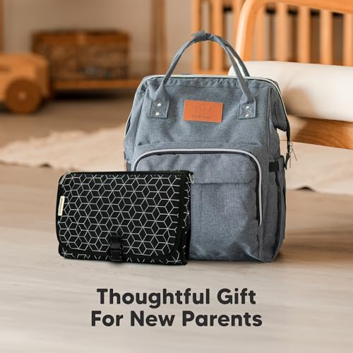 KeaBabies Portable Diaper Changing Pad, Travel, Car - Large Waterproof Baby Changing Mat, Wipeable, Padded, On The Go Travel Diaper Clutch Bag, Easy to Use Pockets for Newborn Essentials (Fox Vale) - color: Fox Vale