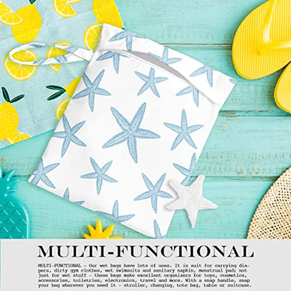 Wet Bag, Wet Dry Bag, Wet Bag for Swimsuit Travel Beach Pool Dirty Yoga Gym Clothes Makeup Bag Beach Wedding Supplies Waterproof Reusable Shell Pearl Starfish Gifts - color: Starfish
