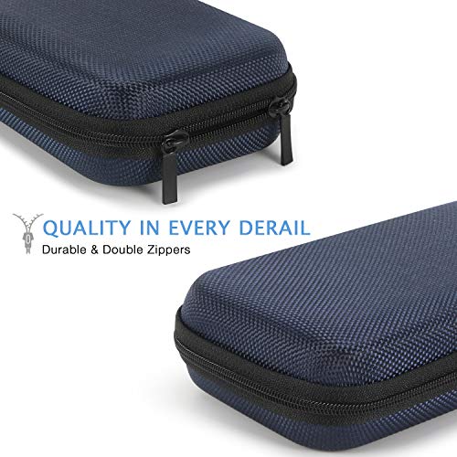 Hard EVA Protective Case - GLCON Portable Storage Case for Charging Cable, Power Bank, Hard Drive, Cell Phone, External Battery - Small Travel Case Mesh Inner Pocket + Zipper Enclosure (Grey Blue) - color: Grey Blue