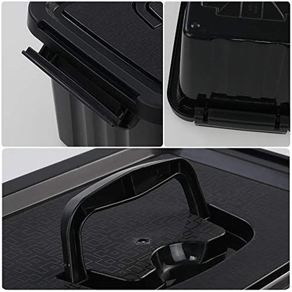 6 Quart Black Plastic Storage Latching Box Bin with Handles, 6 Packs - color: Black