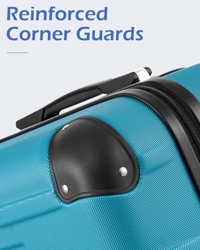 Coolife Hardside Checked Luggage with TSA Lock, Spinner Wheels, Telescopic Handle, Lightweight Suitcase (Red, M(24in)) - color: red, size: Medium (24 In)
