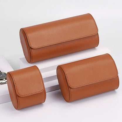 Luxury Leather Watch Storage Box Travel Single Watch Case Watch Gift Box for Christmas Anniversary Birthday(Brown) - color: Single-Brown brown