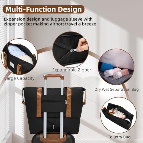 LARVENDER Luggage Sets 6 Piece Hardside Expandable Suitcase Set with Spinner Wheels TSA Lock Black, Travel Luggage Set Clearance for Men and Women, Black - color: Black Brown, size: 6 piece set