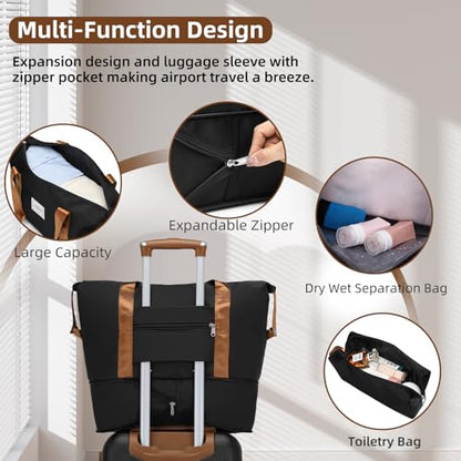 LARVENDER Luggage Sets 6 Piece Hardside Expandable Suitcase Set with Spinner Wheels TSA Lock Black, Travel Luggage Set Clearance for Men and Women, Black - color: Black Brown, size: 6 piece set