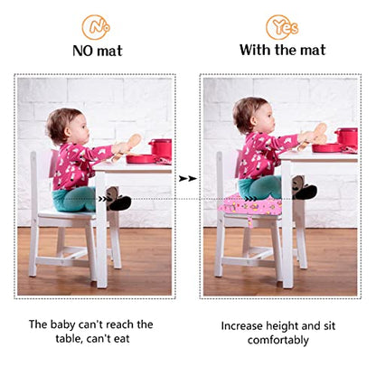 Toddler Booster Seat for Dining Table, Portable Kids Booster with Adjustable Safety Buckles, Non-Slip Bottom, Travel Cushion - color: Pink