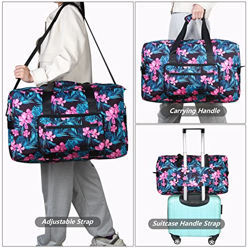 F.FETIVIN Weekender Bag Carry On Travel Duffle Medium Overnight Bag for Women(Flower2) - color: 11-Flower2