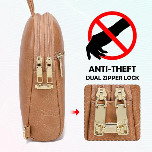 INICAT Anti Theft Crossbody Bags for Women Travel Small Sling Bag Fanny Packs Cross Body Purses Everyday - color: Earth Yellow Antitheft, size: Large