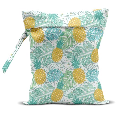 Wet Bag, Wet Dry Bag, Wet Bag for Swimsuit, Travel, Beach, Pool, Diapers, Dirty Yoga Gym Clothes, Makeup Bag, Waterproof Tropical Palm Leaves Decor Jungle Palm Leaf Favors - color: multicolour237