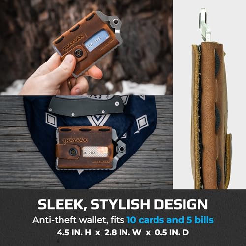 Trayvax Element Wallet, RFID Front Pocket Credit Card Holder with Money Clip, Minimalist Slim Leather Metal Wallet for Men and Women - color: Raw | Mississippi Mud