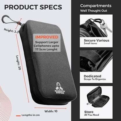Cycling Wallet & Waterproof Phone Pouch — Rain-Resistant Bike Jersey Pocket Organizer with YKK Zippers | Cards, Cash, Keys & Tool Pouch for Road, MTB, Gravel, EDC & Travel, Black