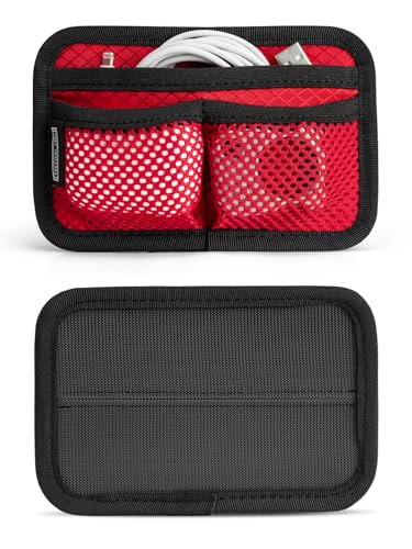 TACTICAL_GEEK TCM3 Mini EDC Organizer Board, Backpack Accessories with Open Pocket & Mesh Pocket, Utility Admin Bag Insert Panel Hook and Loop Modular Organizer for Daily Carry(Red) - color: TCM3-Red