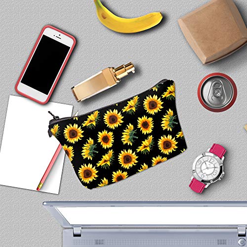 Deanfun Cosmetic Bag for Women, Sunflower Flowers Waterproof Makeup Bags Roomy Toiletry Pouch Travel Accessories Gifts 52355 - color: 52355