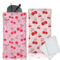 Glasses Case Soft, Eyeglass Cases for Women Portable Squeeze Top PU Leather 2 Pack Glasses Pouch with Cleaning Cloth - color: 2pcs Cherry Bow