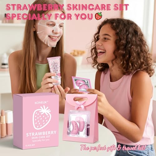 15 PACK Skincare Gifts Set for Teen Girls, Travel Kit & Skin Care Gifts with Under Eye Patches, Facial Masks, Hand Cream, Lip Mask, Body Lotions, Skincare Gift for Kids, Spa Gift, Graduation Gifts