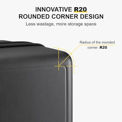 LEVEL8 Hard Shell Carry on Luggage Airline Approved, Carry-on Suitcases with Wheels, Lightweight Luminous Textured Hardside Travel Bag with Tsa Lock, 20 Inch, Black - color: Black, size: Carry-On 20 Inch