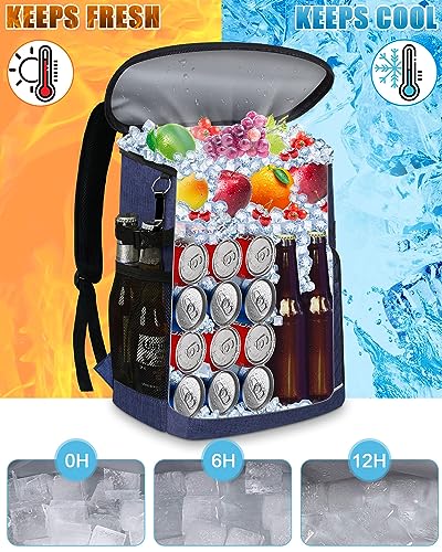 Cooler Backpack Insulated Leakproof Waterproof Backpack Cooler Bag 30/45 Cans, Large Capacity Lightweight Travel Camping Beach Backpack Cooler Ice Chest for Men and Women - color: blue, size: 30 Cans
